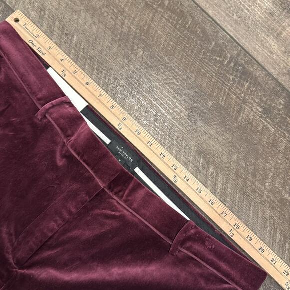 NWT Ann Taylor Women's Devin Fit Velvet Ankle Pant Wine Size 18 - Picture 6 of 11